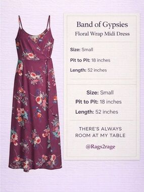 Band of Gypsies Floral Wrap Midi Dress Small Boho Pink Sleeveless